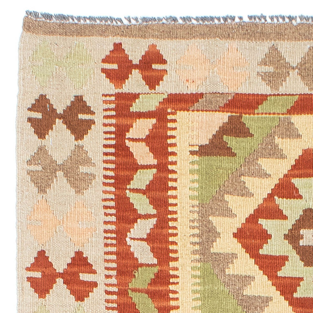 Runner Kelim Carpet - orientalisk matta - 196 x 86 cm - beige