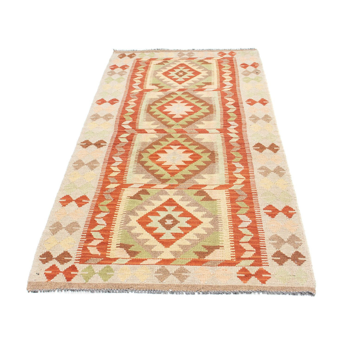 Runner Kelim Carpet - orientalisk matta - 196 x 86 cm - beige