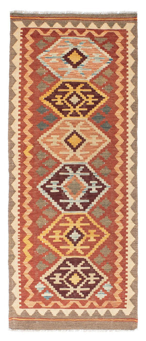 Runner Kelim Carpet - orientalisk matta - 193 x 75 cm - brun