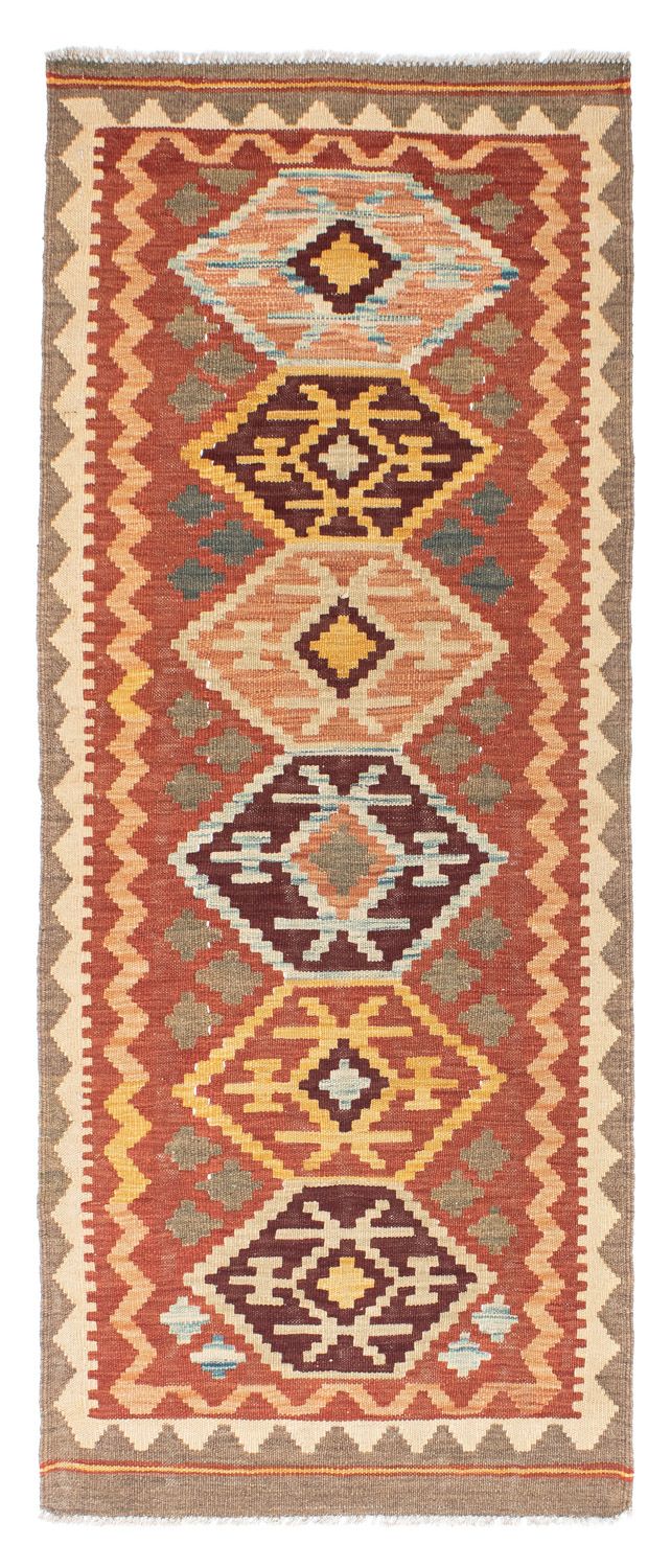 Runner Kelim Carpet - orientalisk matta - 193 x 75 cm - brun