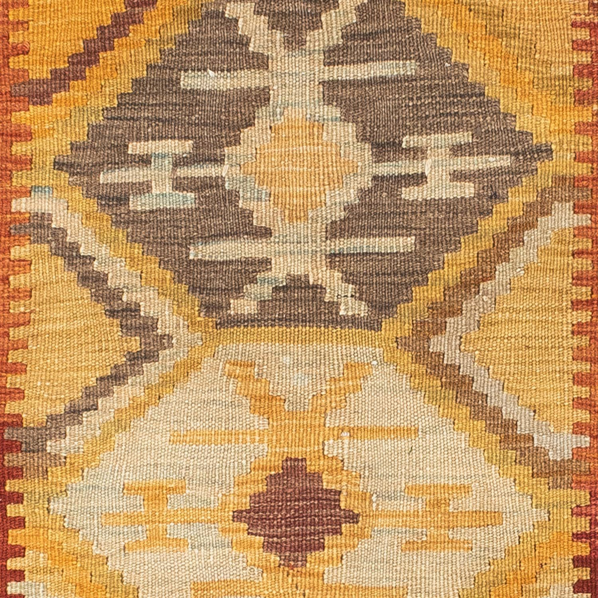 Runner Kelim Carpet - orientalisk matta - 185 x 75 cm - guld