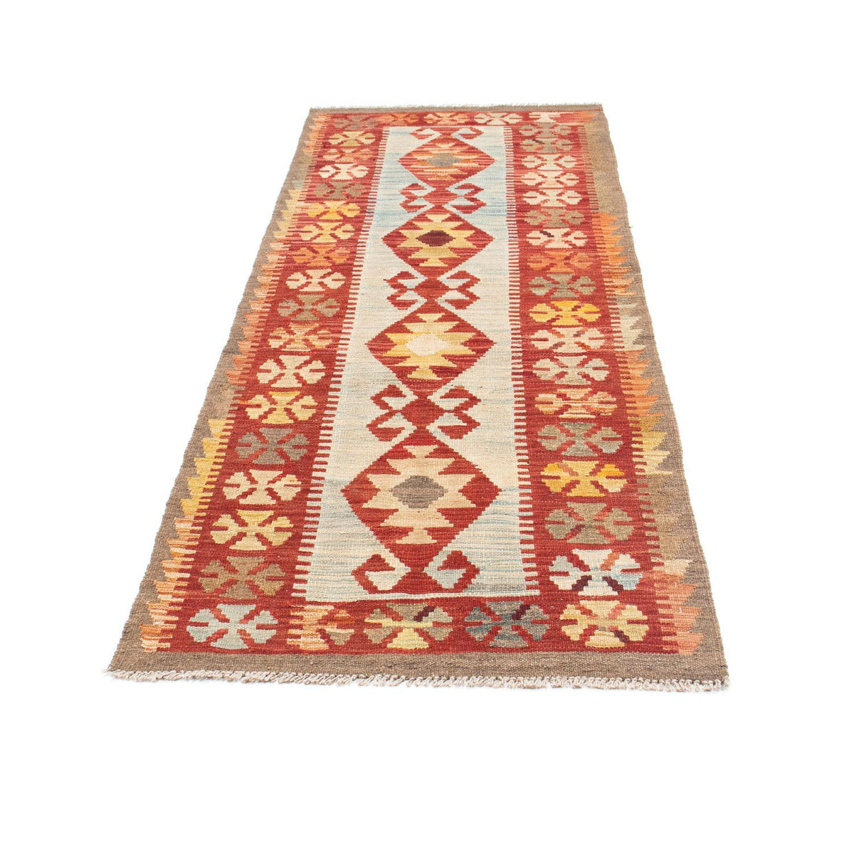 Runner Kelim Carpet - orientalisk matta - 206 x 77 cm - beige