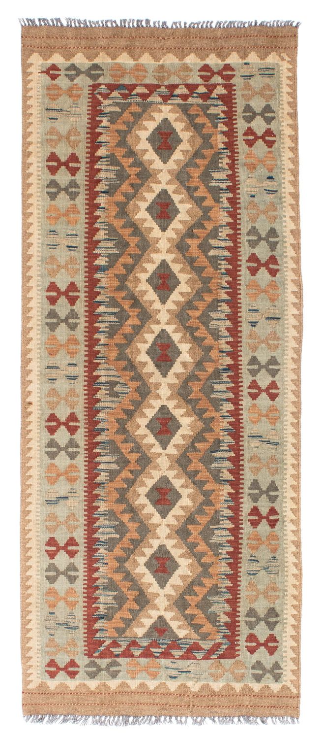 Runner Kelim Carpet - orientalisk matta - 198 x 80 cm - ljusbrun