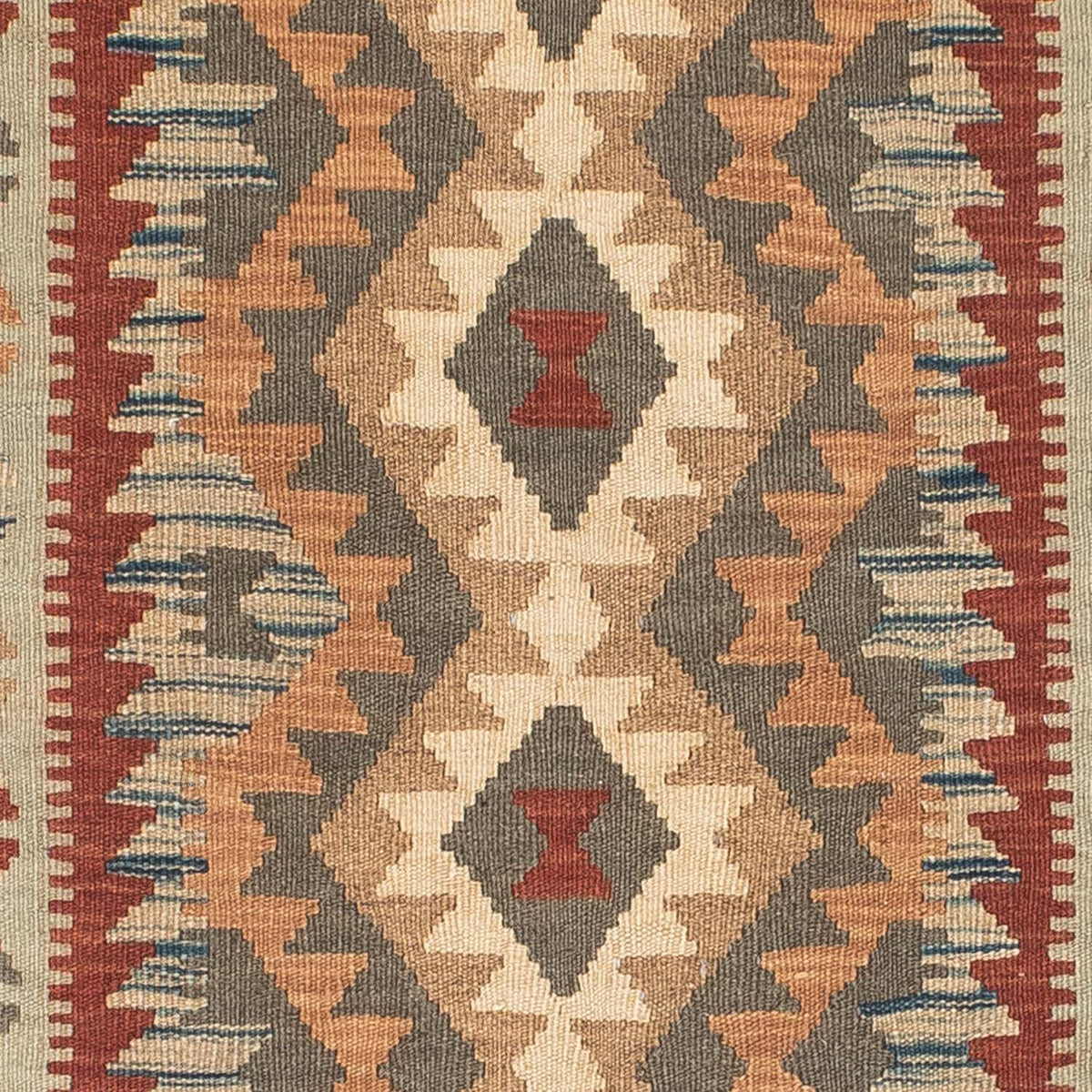 Runner Kelim Carpet - orientalisk matta - 198 x 80 cm - ljusbrun