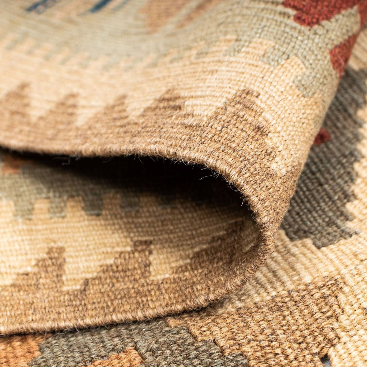 Runner Kelim Carpet - orientalisk matta - 198 x 80 cm - ljusbrun