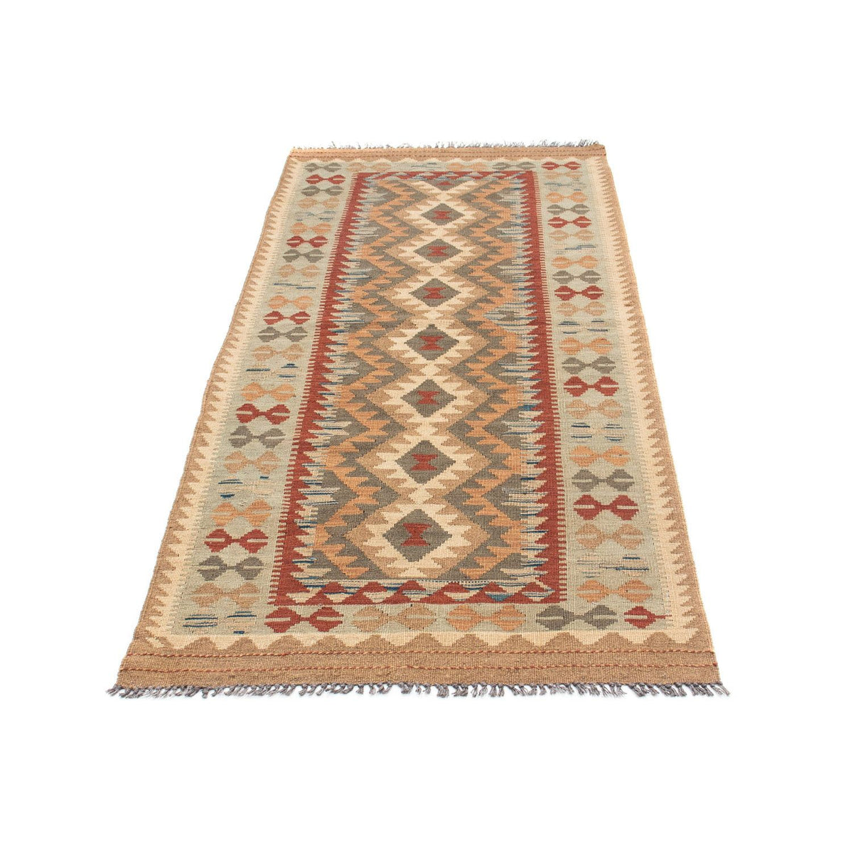Runner Kelim Carpet - orientalisk matta - 198 x 80 cm - ljusbrun