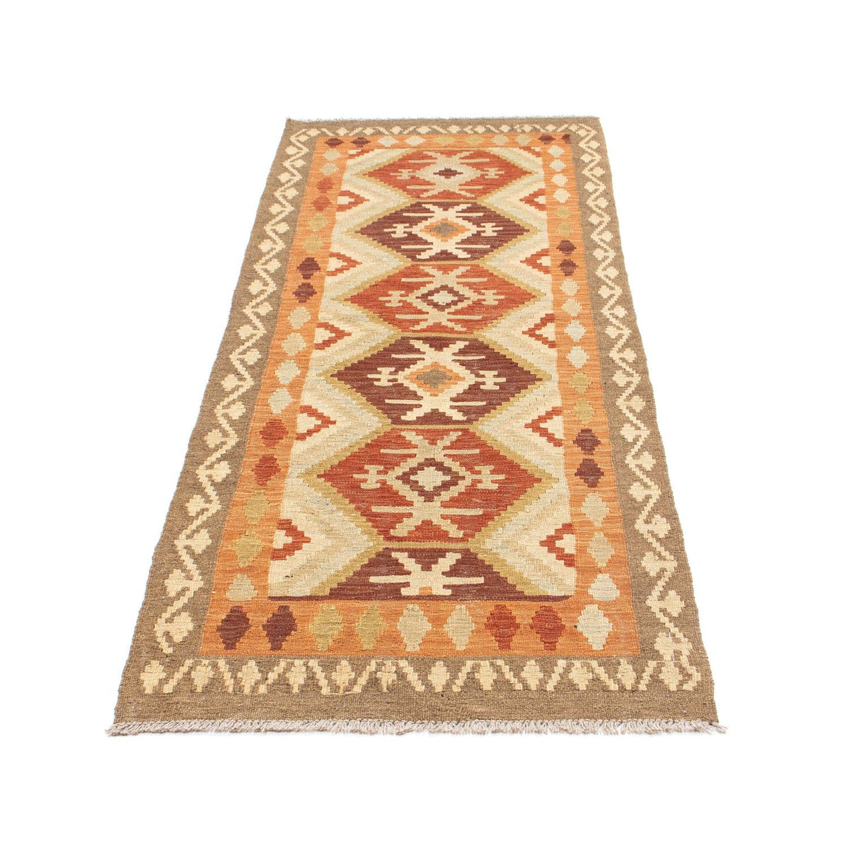 Runner Kelim Carpet - orientalisk matta - 203 x 73 cm - beige