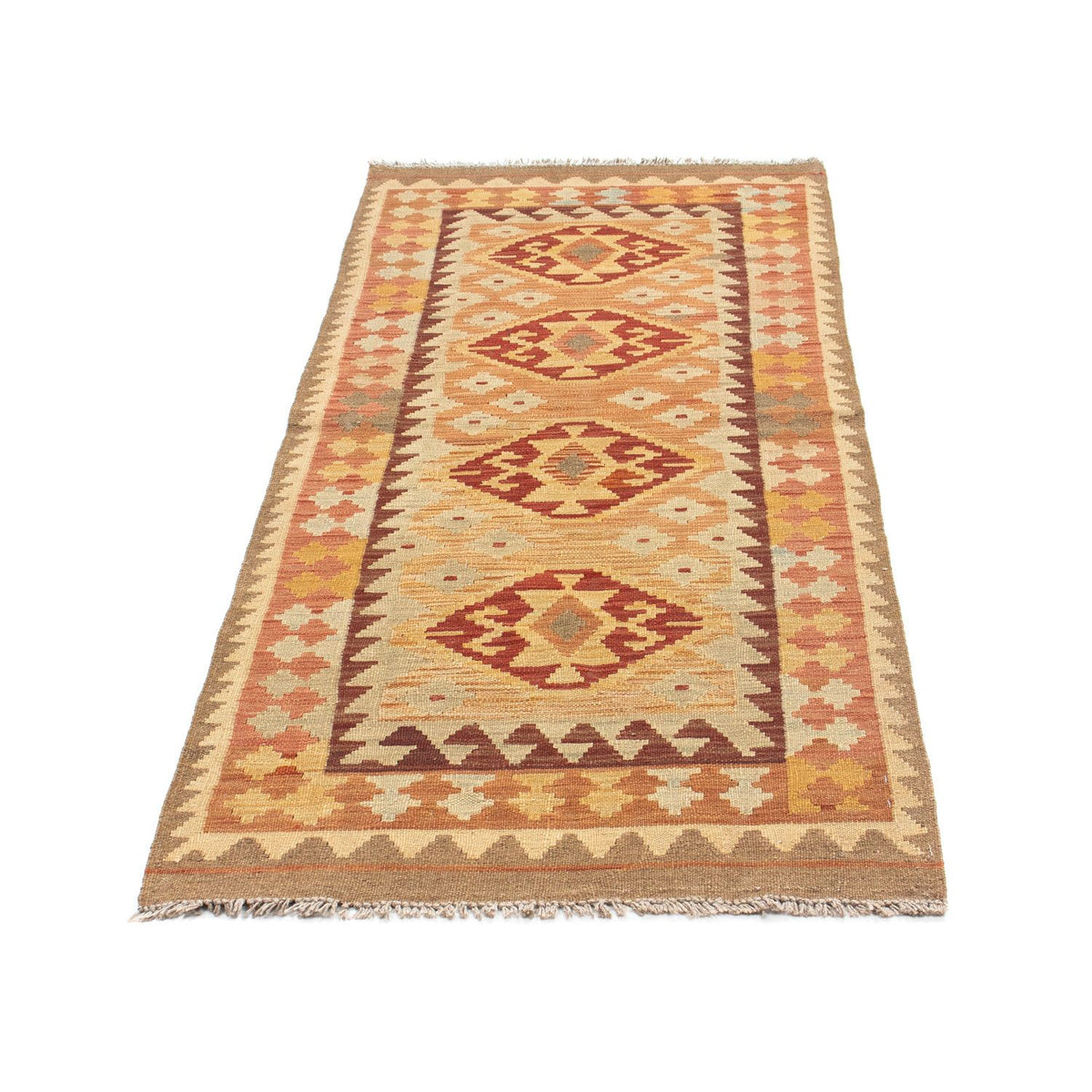 Runner Kelim Carpet - orientalisk matta - 189 x 75 cm - ljusbrun