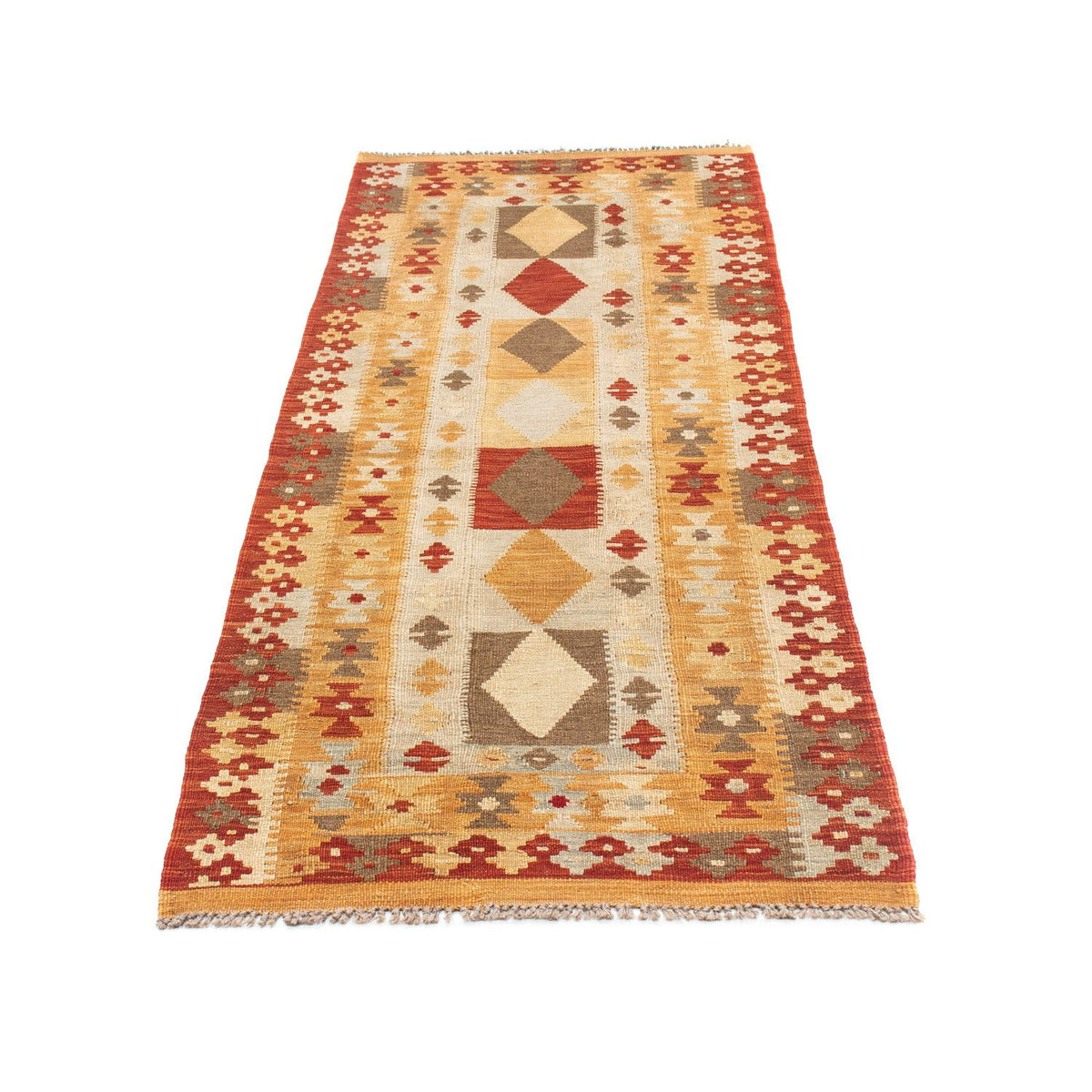 Runner Kelim Carpet - orientalisk matta - 196 x 72 cm - beige