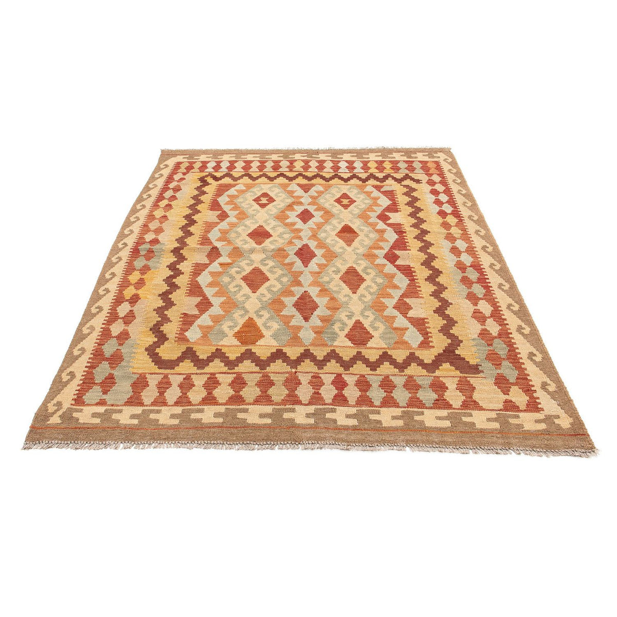 Kelim Carpet - orientalisk matta - 203 x 145 cm - flerfärgad