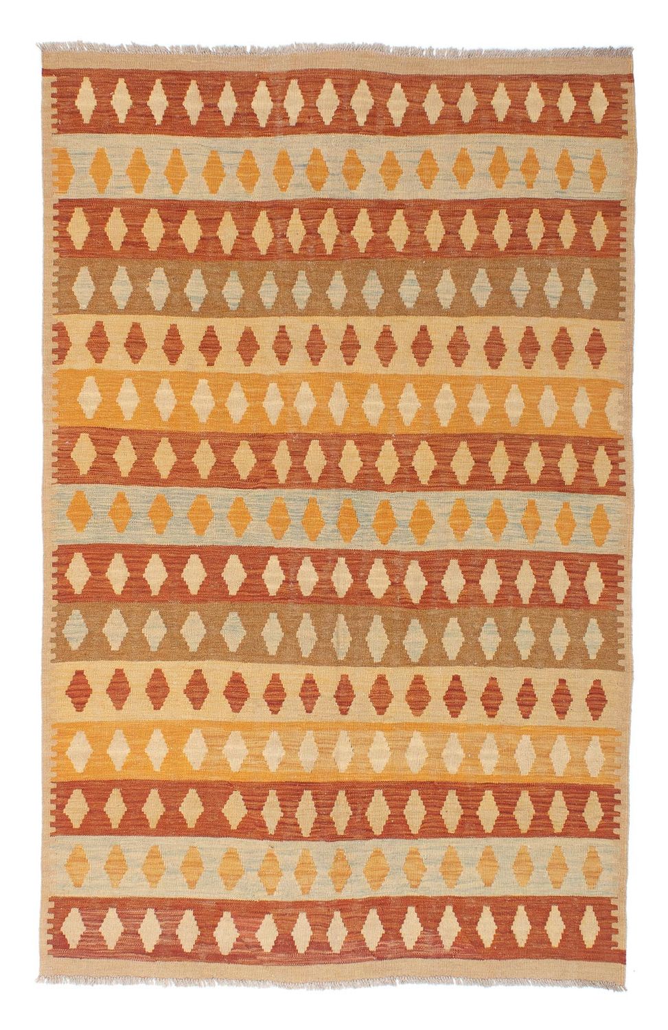 Kelim Carpet - orientalisk matta - 201 x 154 cm - flerfärgad
