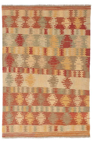 Kelim Carpet - orientalisk matta - 199 x 151 cm - flerfärgad