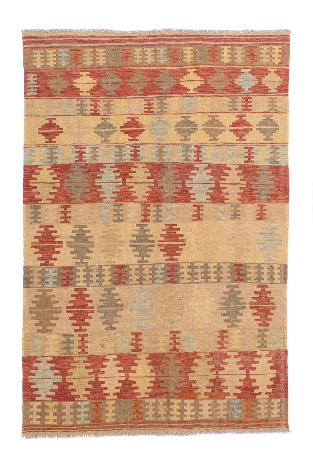 Kelim Carpet - orientalisk matta - 196 x 152 cm - flerfärgad
