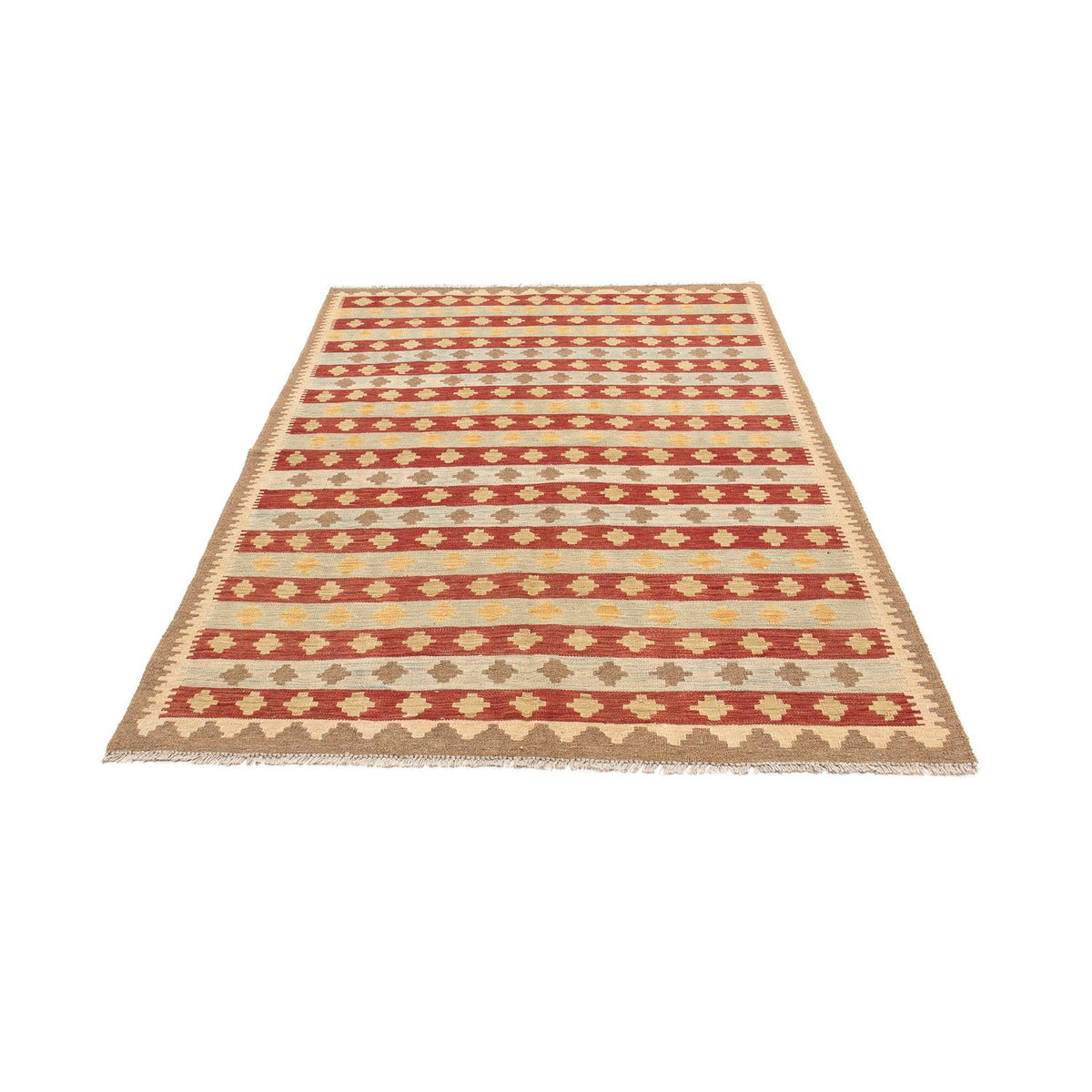 Kelim Carpet - orientalisk matta - 201 x 142 cm - flerfärgad
