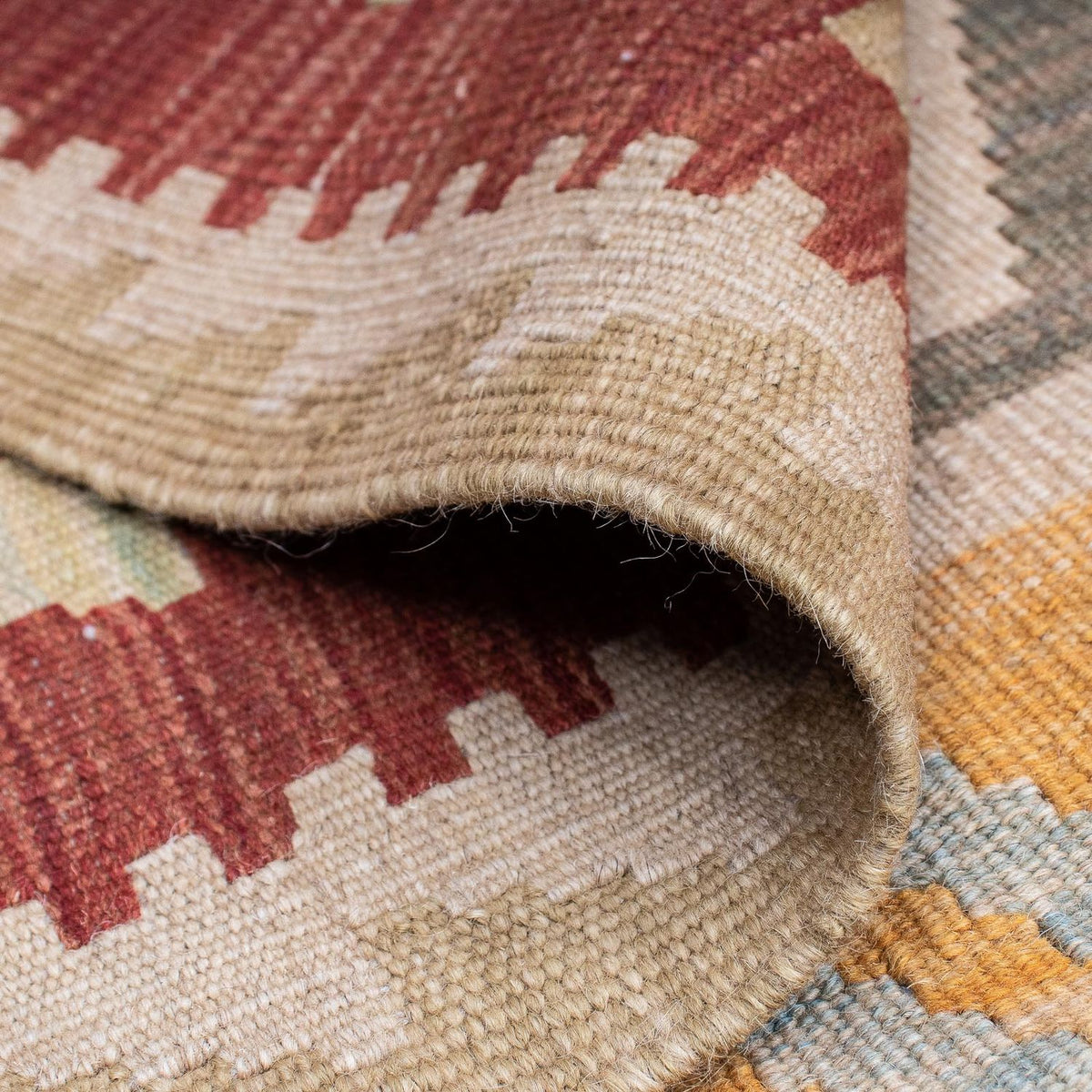 Kelim Carpet - orientalisk matta - 195 x 146 cm - flerfärgad