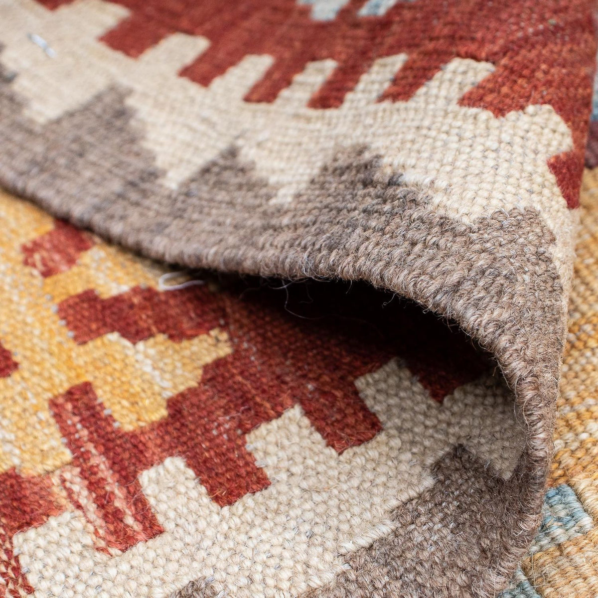 Kelim Carpet - orientalisk matta - 201 x 146 cm - flerfärgad