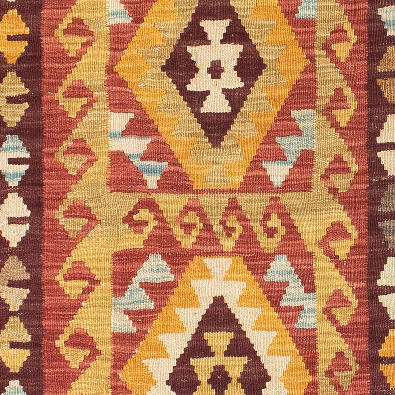 Runner Kelim Carpet - orientalisk matta - 204 x 77 cm - röd