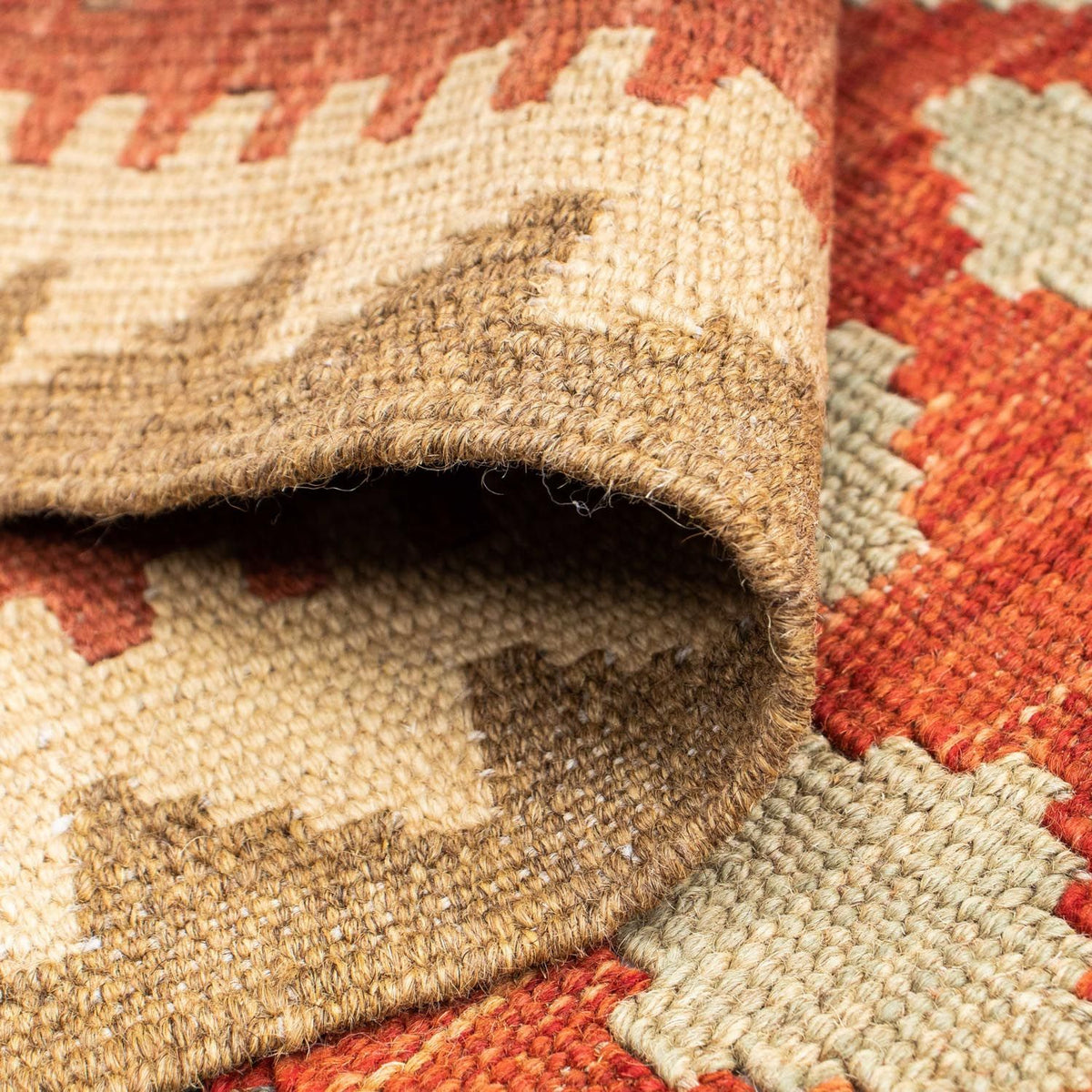 Runner Kelim Carpet - orientalisk matta - 198 x 74 cm - ljusröd