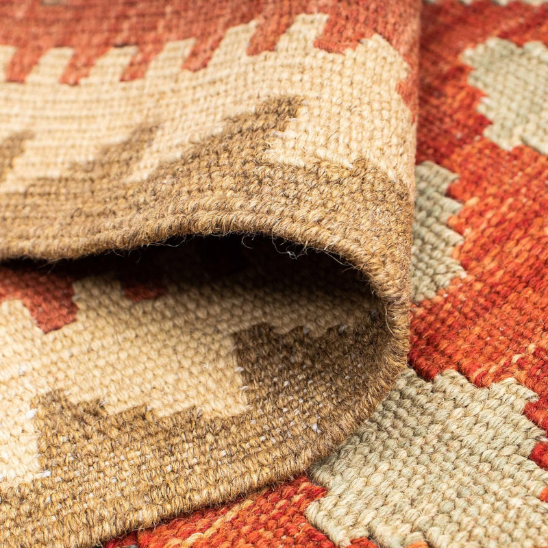 Runner Kelim Carpet - orientalisk matta - 198 x 74 cm - ljusröd