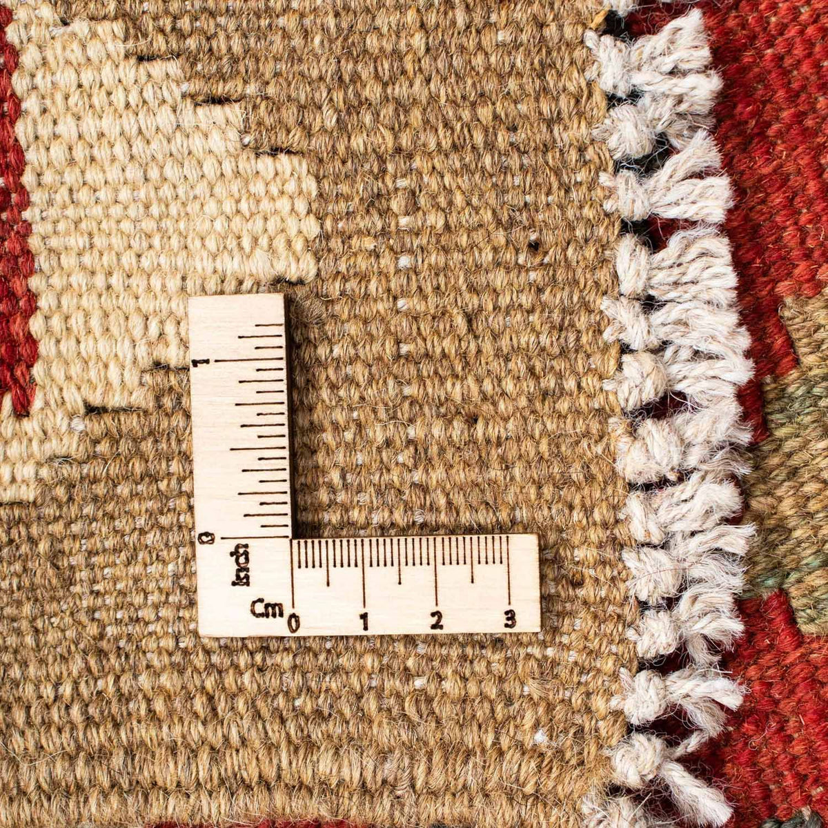 Runner Kelim Carpet - orientalisk matta - 198 x 74 cm - ljusröd