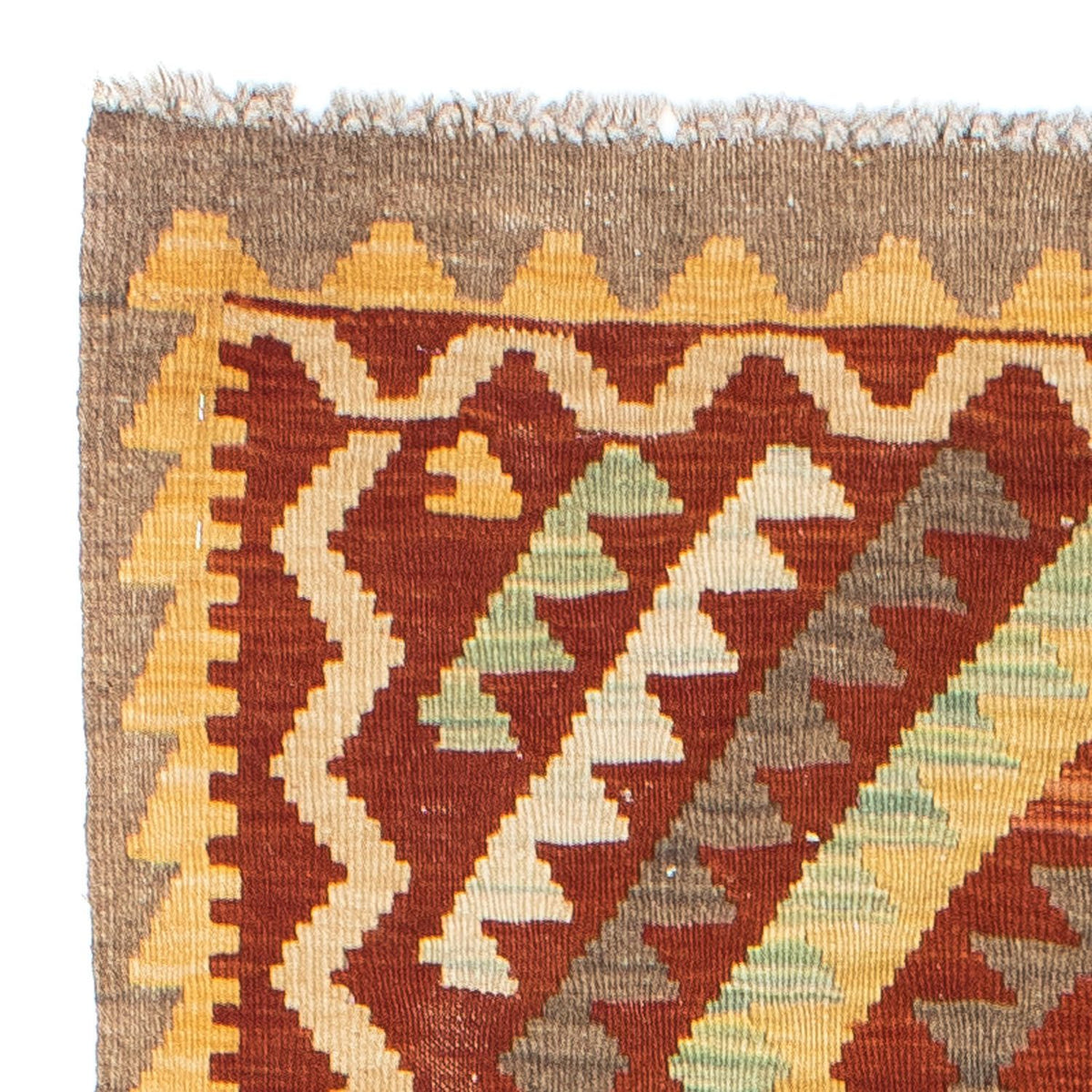 Runner Kelim Carpet - orientalisk matta - 214 x 82 cm - rost