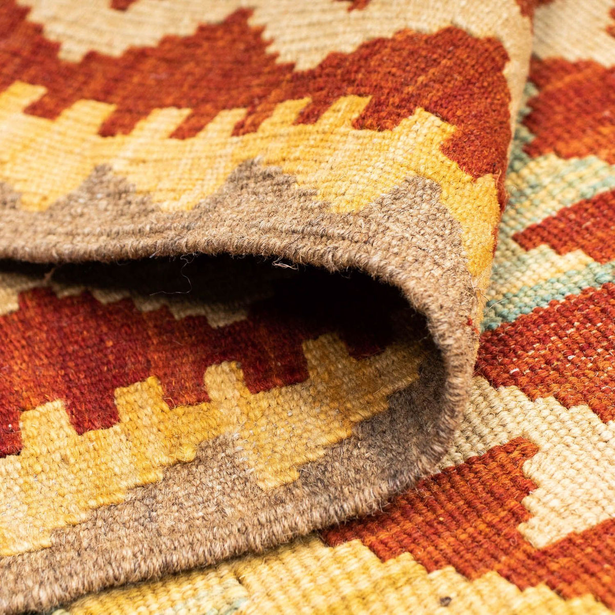 Runner Kelim Carpet - orientalisk matta - 214 x 82 cm - rost