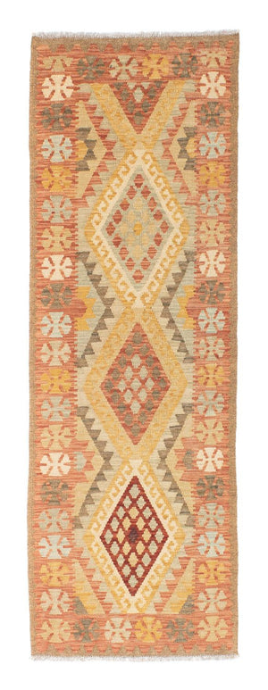 Runner Kelim Carpet - orientalisk matta - 208 x 66 cm - ljusröd