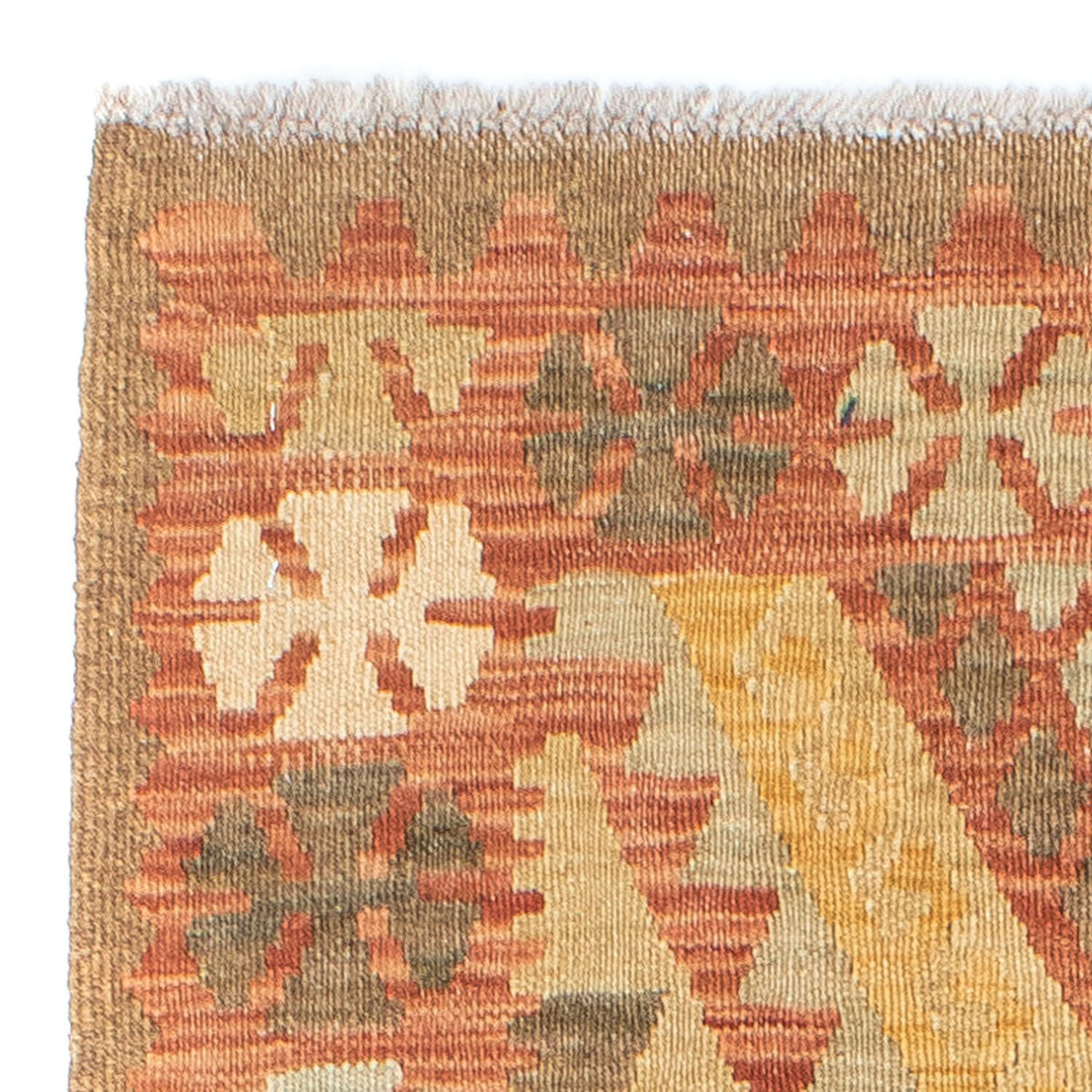 Runner Kelim Carpet - orientalisk matta - 208 x 66 cm - ljusröd