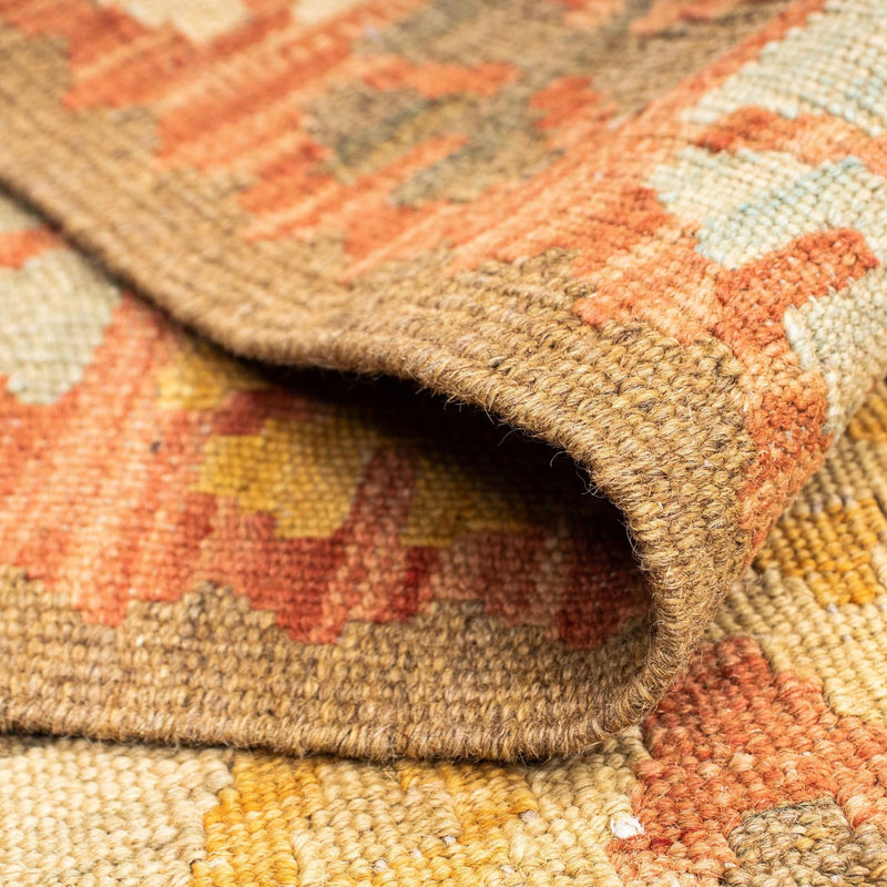 Runner Kelim Carpet - orientalisk matta - 208 x 66 cm - ljusröd