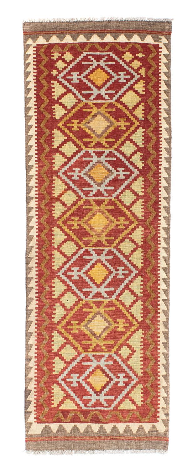 Runner Kelim Carpet - orientalisk matta - 203 x 67 cm - röd