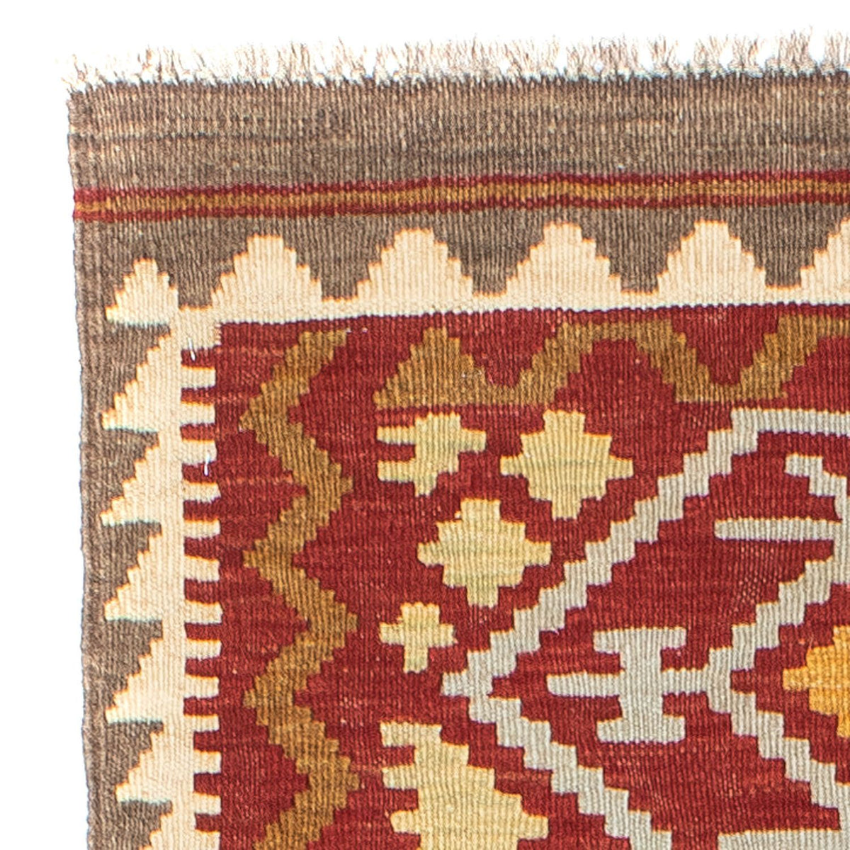 Runner Kelim Carpet - orientalisk matta - 203 x 67 cm - röd