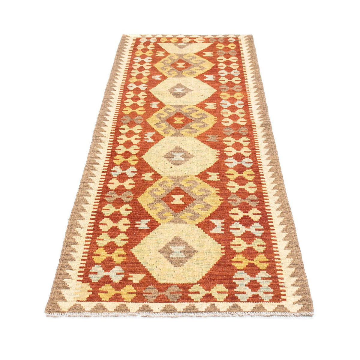 Runner Kelim Carpet - orientalisk matta - 195 x 67 cm - rost