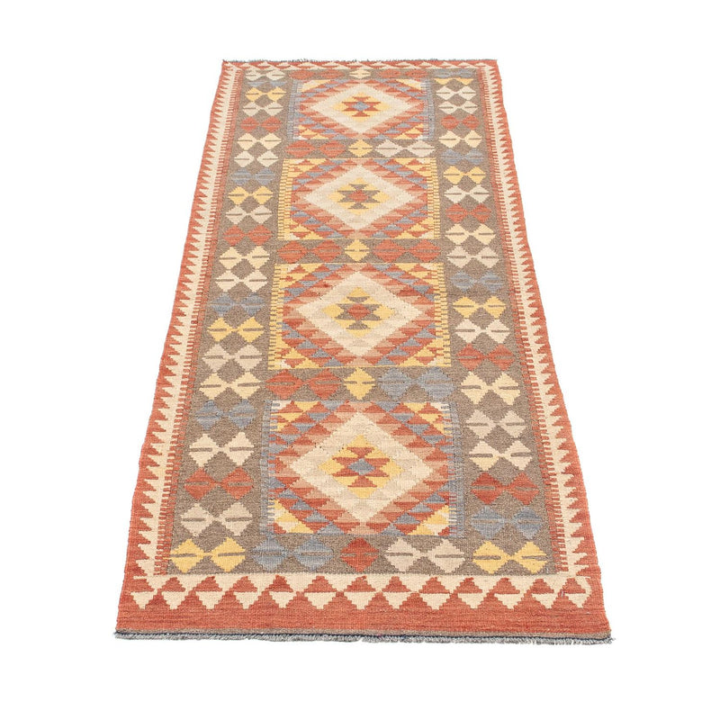 Runner Kelim Carpet - Splash - 200 x 65 cm - röd