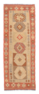 Runner Kelim Carpet - Splash - 199 x 67 cm - beige