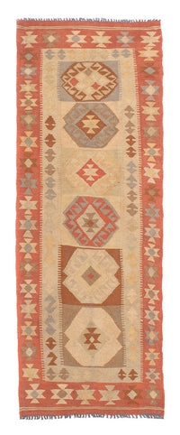 Runner Kelim Carpet - Splash - 199 x 67 cm - beige