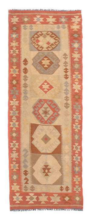 Runner Kelim Carpet - Splash - 199 x 67 cm - beige