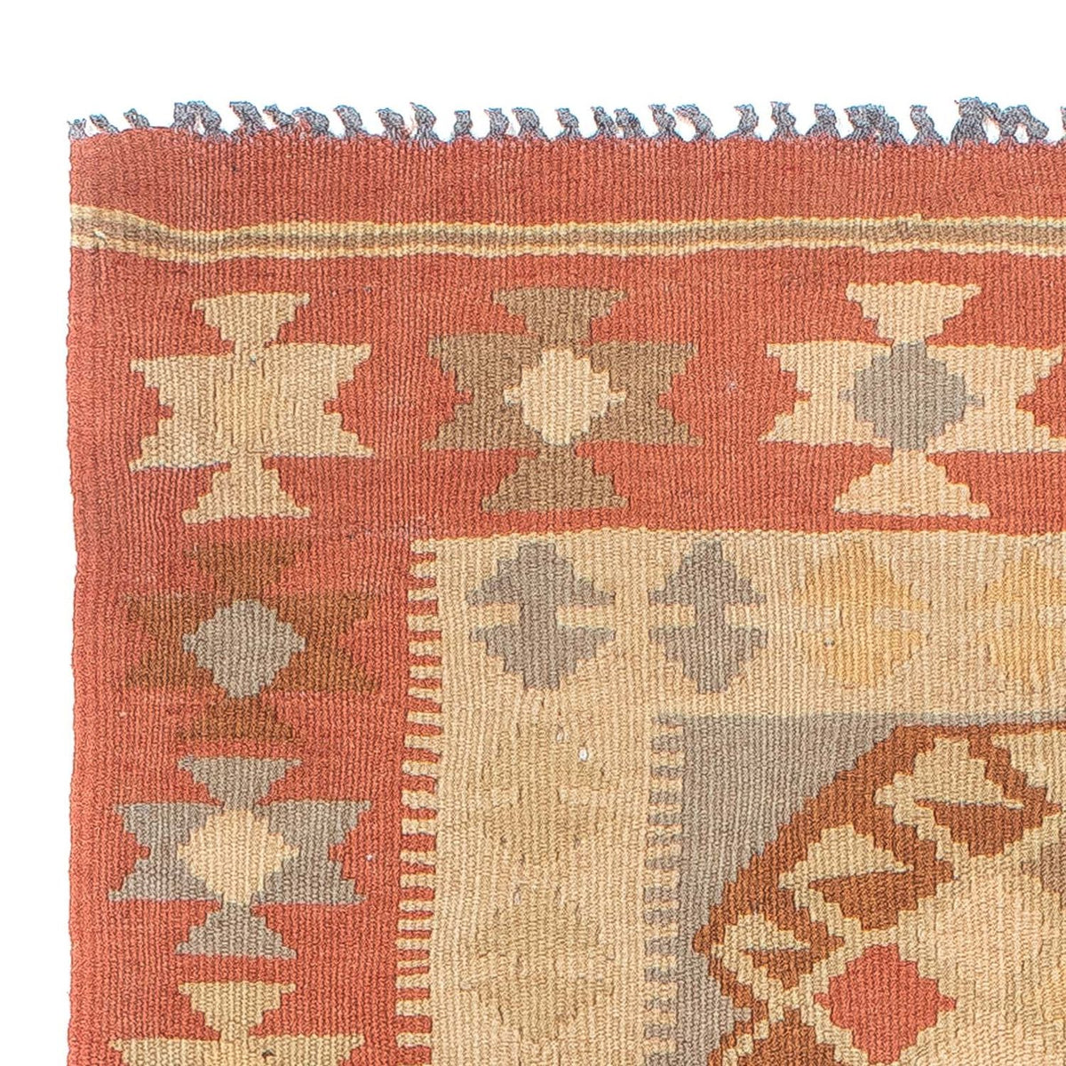 Runner Kelim Carpet - Splash - 199 x 67 cm - beige