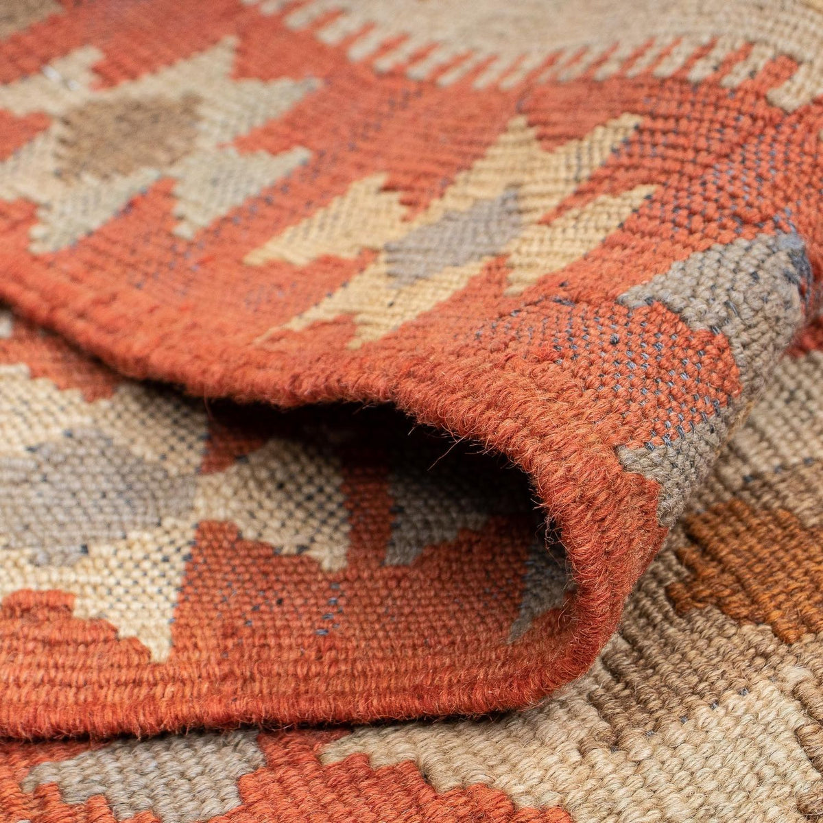 Runner Kelim Carpet - Splash - 199 x 67 cm - beige