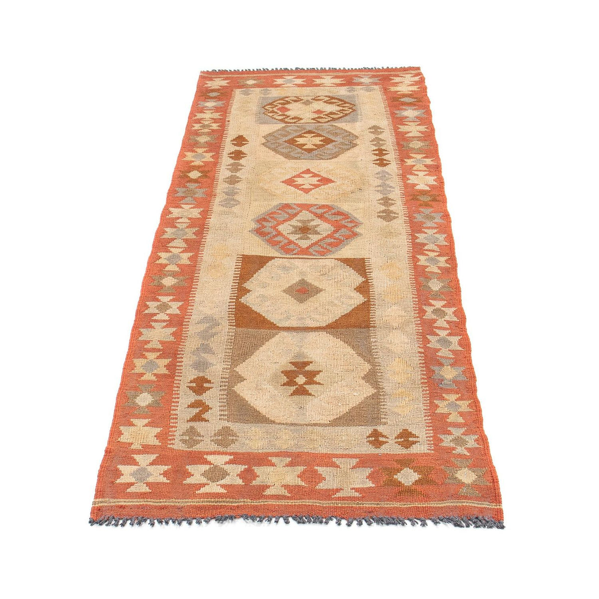 Runner Kelim Carpet - Splash - 199 x 67 cm - beige