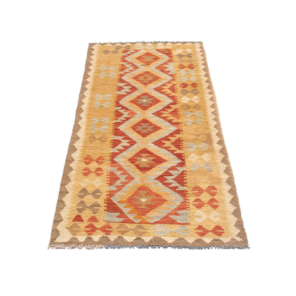 Runner Kelim Carpet - orientalisk matta - 196 x 63 cm - flerfärgad