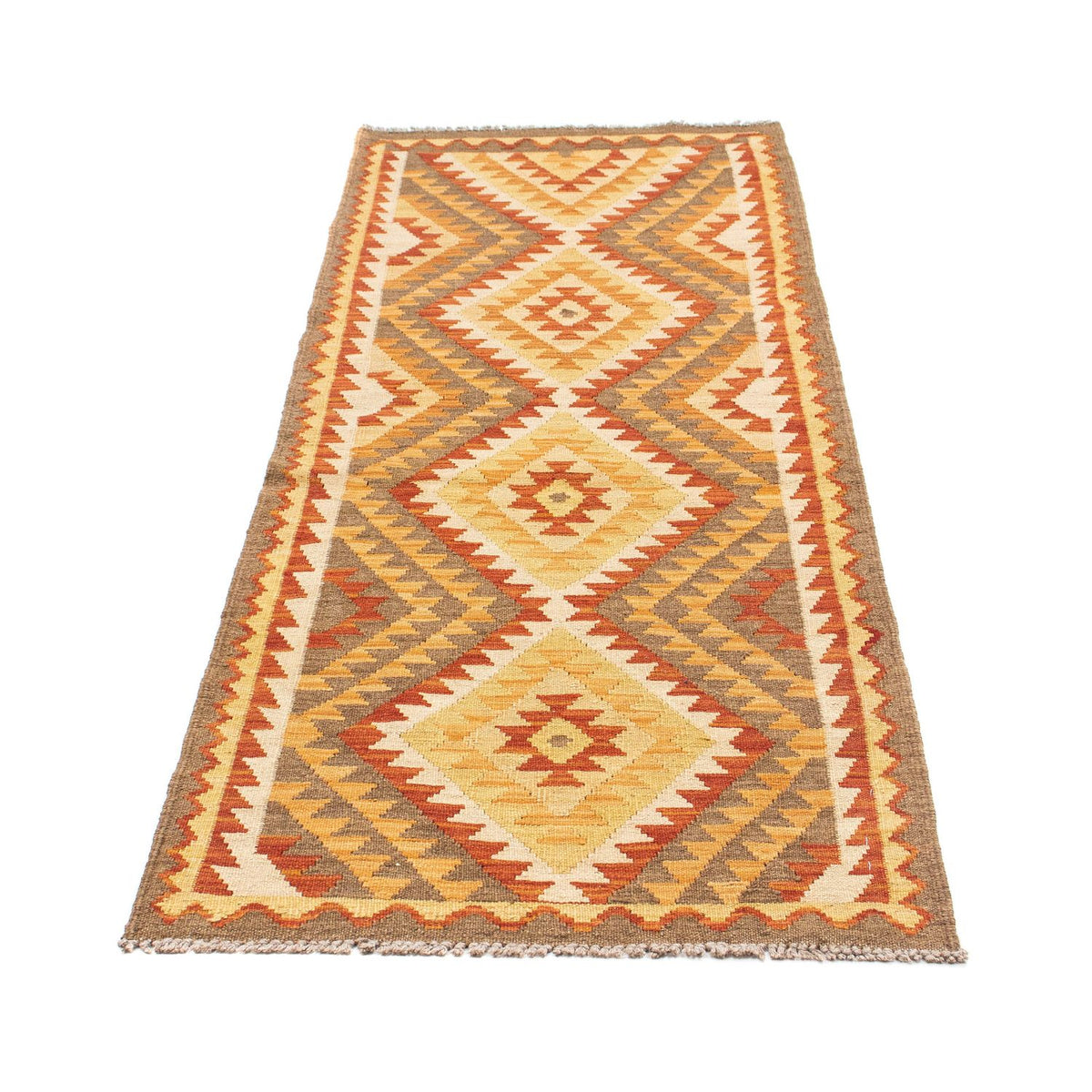 Runner Kelim Carpet - orientalisk matta - 192 x 69 cm - ljusbrun