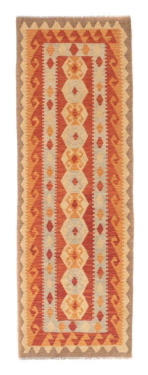 Runner Kelim Carpet - Splash - 197 x 63 cm - röd