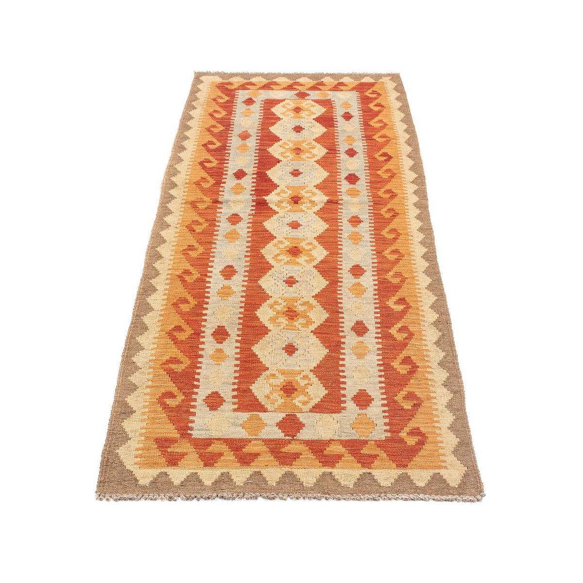 Runner Kelim Carpet - Splash - 197 x 63 cm - röd