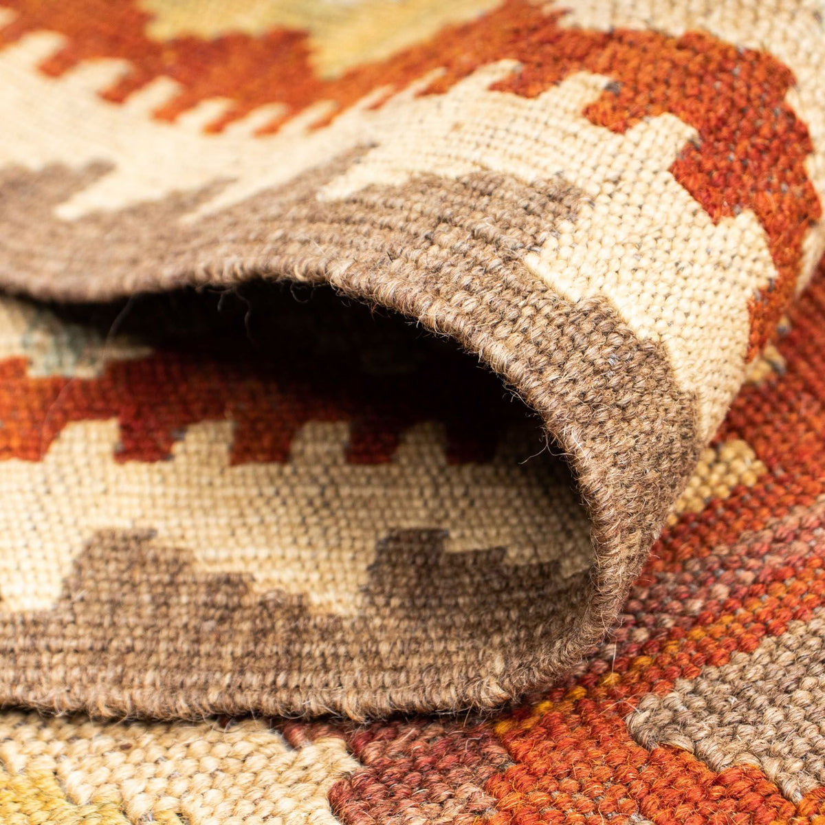 Runner Kelim Carpet - orientalisk matta - 195 x 65 cm - rost