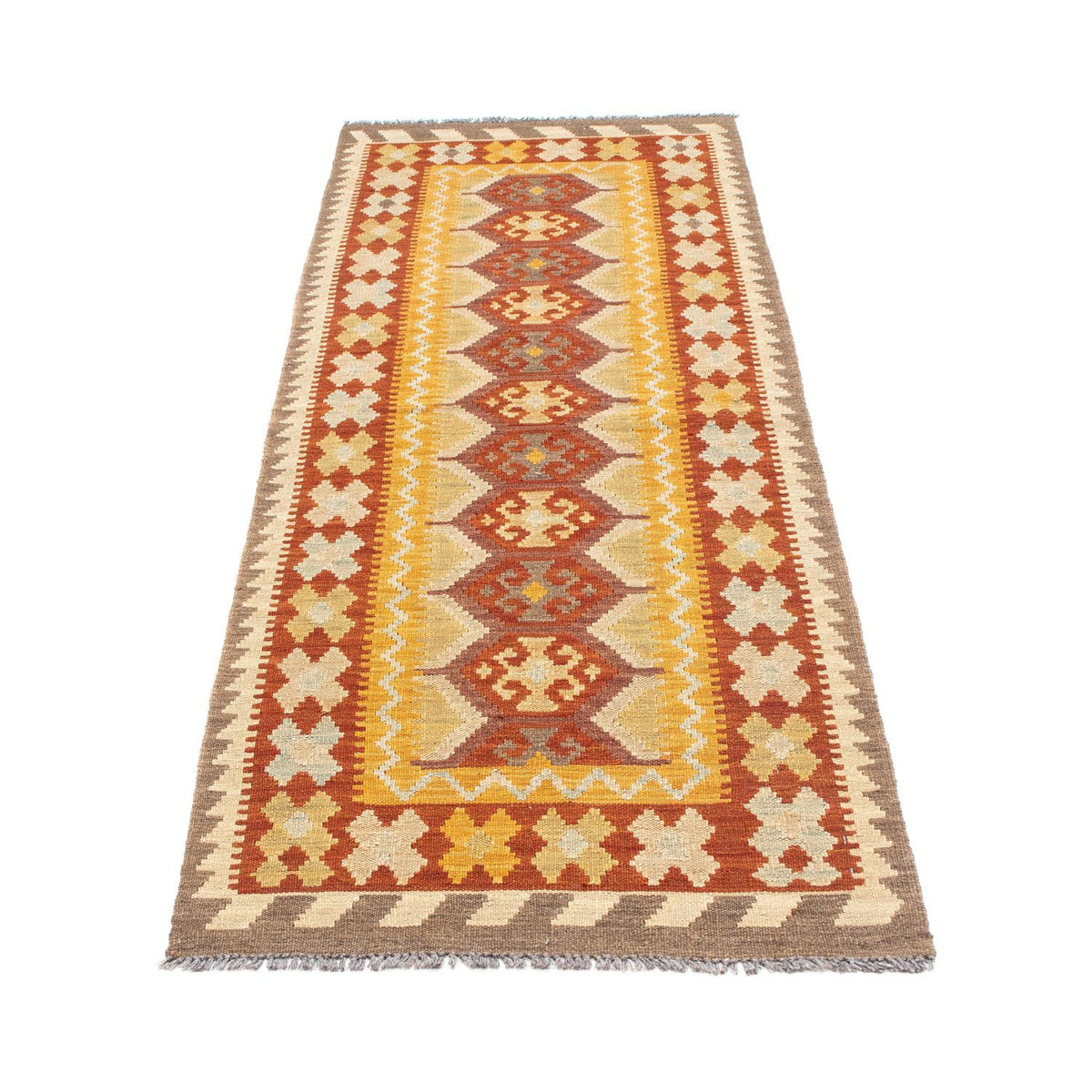 Runner Kelim Carpet - orientalisk matta - 195 x 65 cm - rost