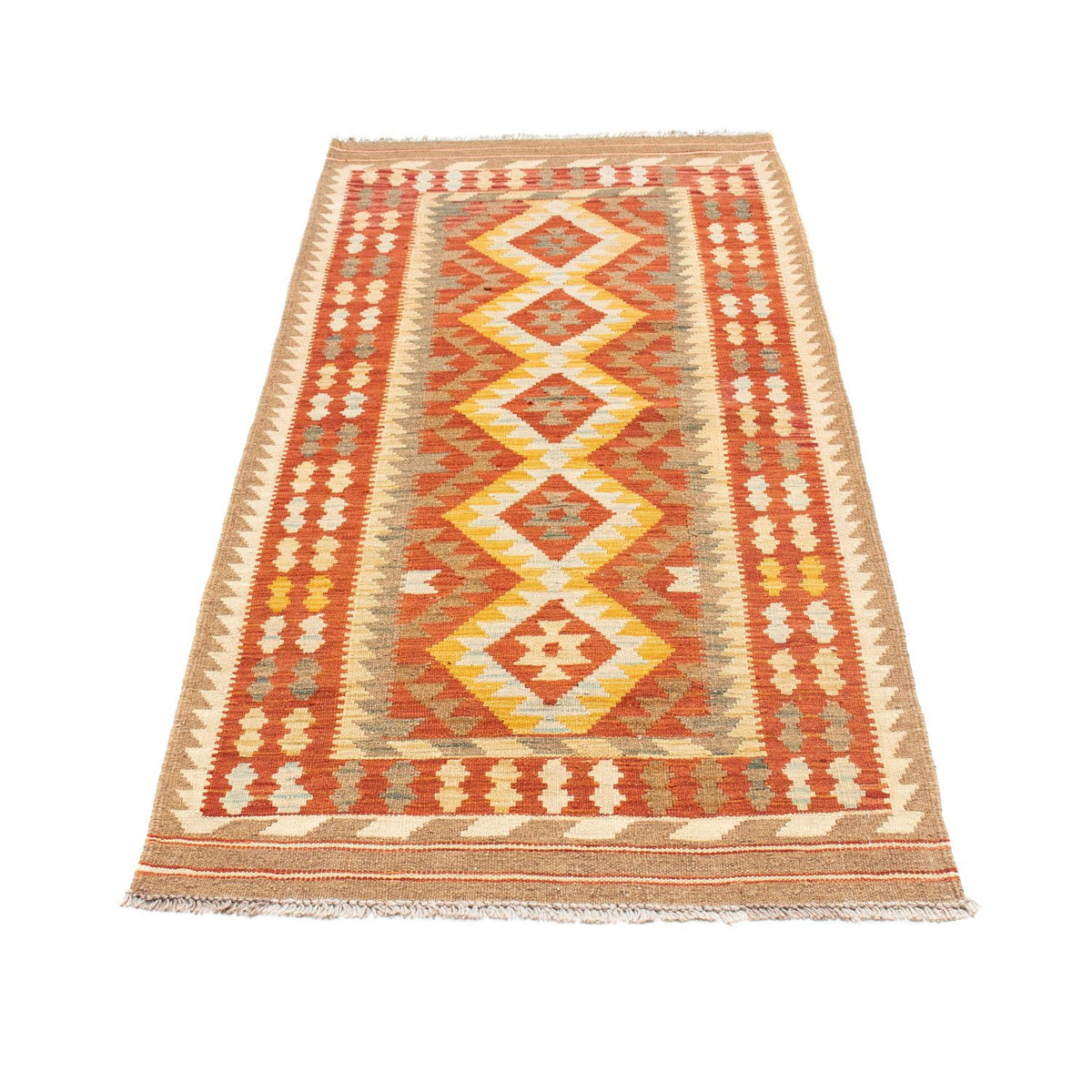 Runner Kelim Carpet - orientalisk matta - 192 x 76 cm - rost