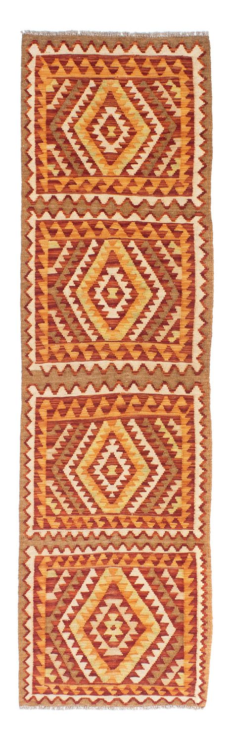 Runner Kelim Carpet - orientalisk matta - 231 x 62 cm - brun
