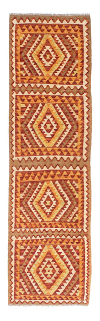 Runner Kelim Carpet - orientalisk matta - 231 x 62 cm - brun