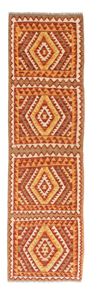 Runner Kelim Carpet - orientalisk matta - 231 x 62 cm - brun