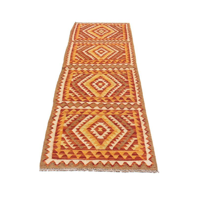 Runner Kelim Carpet - orientalisk matta - 231 x 62 cm - brun